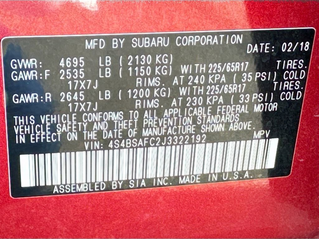 Used 2018 Subaru Outback 2.5i Premium image 42