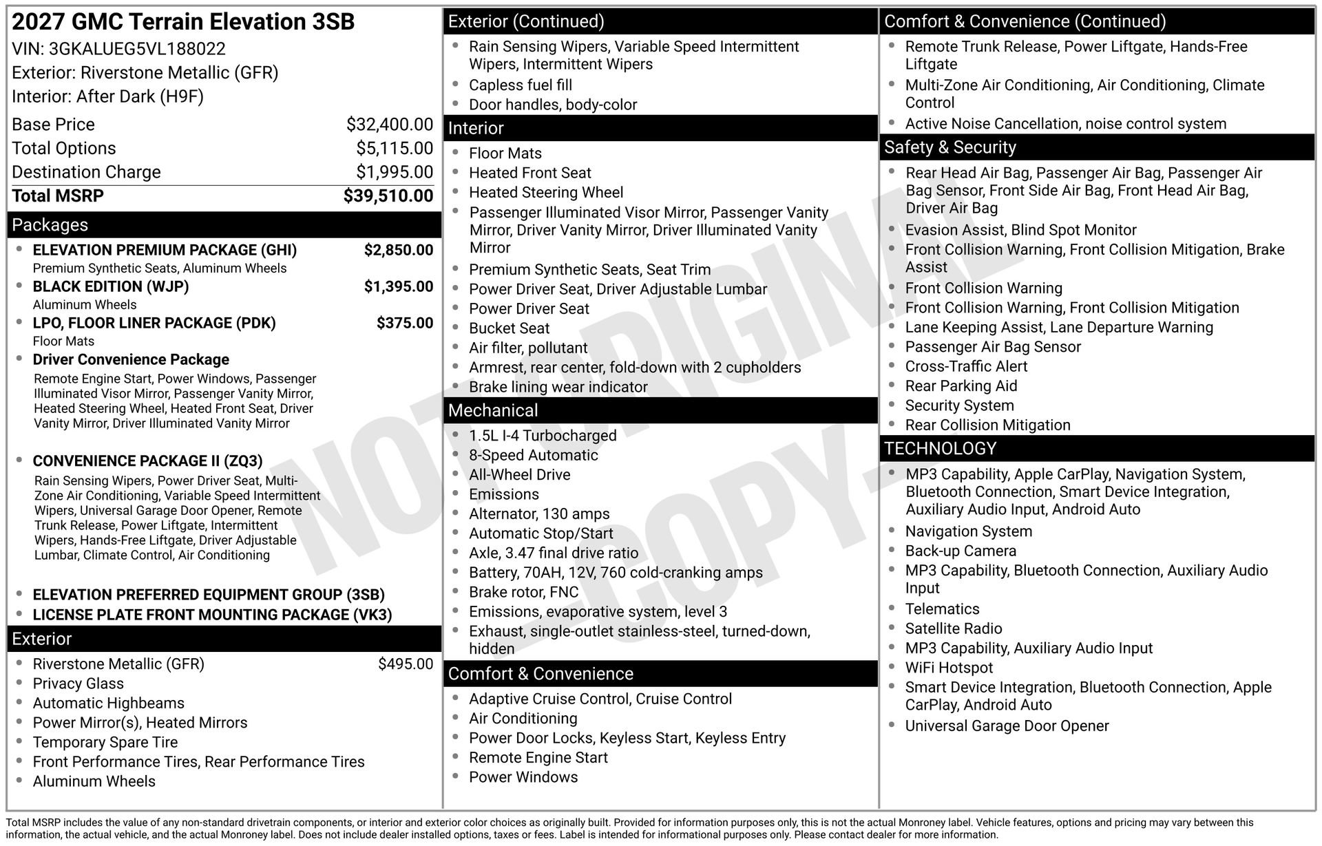 New 2027 GMC Terrain Elevation w/ Elevation Premium Package AWD/4WD image 3