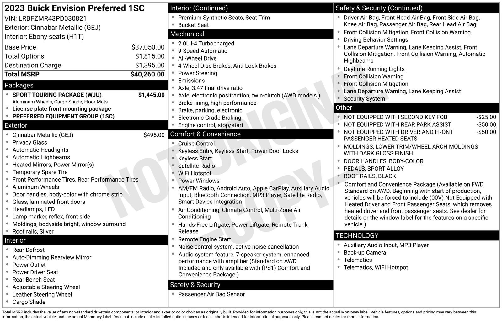 Used 2023 Buick Envision Preferred w/ Sport Touring Package image 32