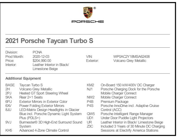 Used 2021 Porsche Taycan Turbo S image 4