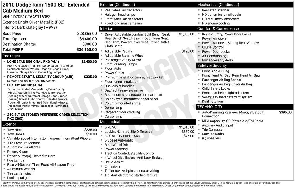 Used 2010 Dodge Ram 1500 Truck SLT w/ Lone Star Regional Pkg RWD image 47