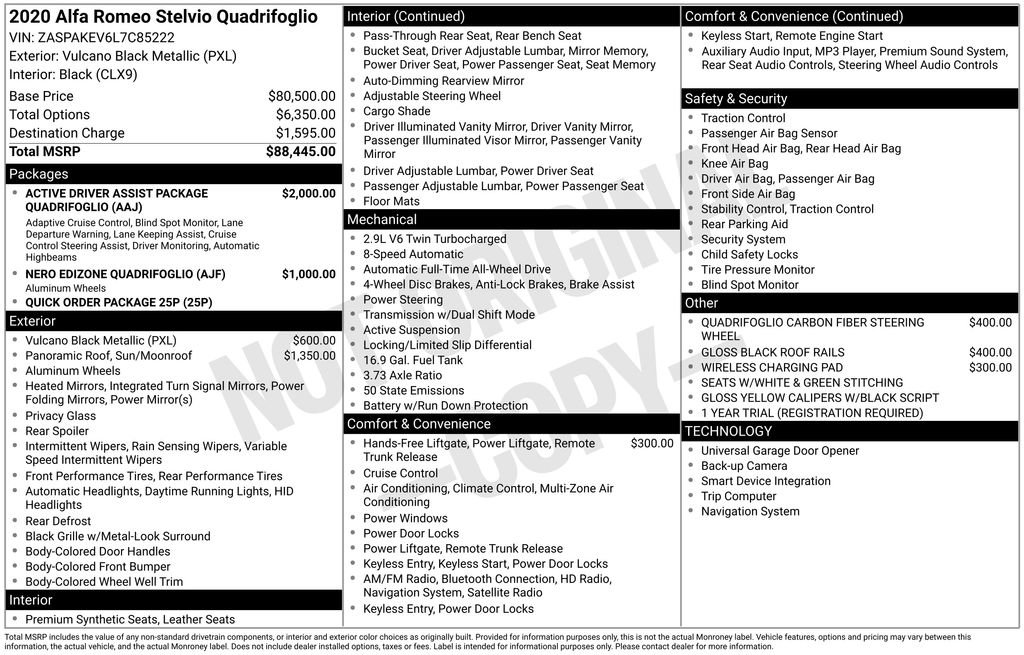 Used 2020 Alfa Romeo Stelvio Quadrifoglio image 47