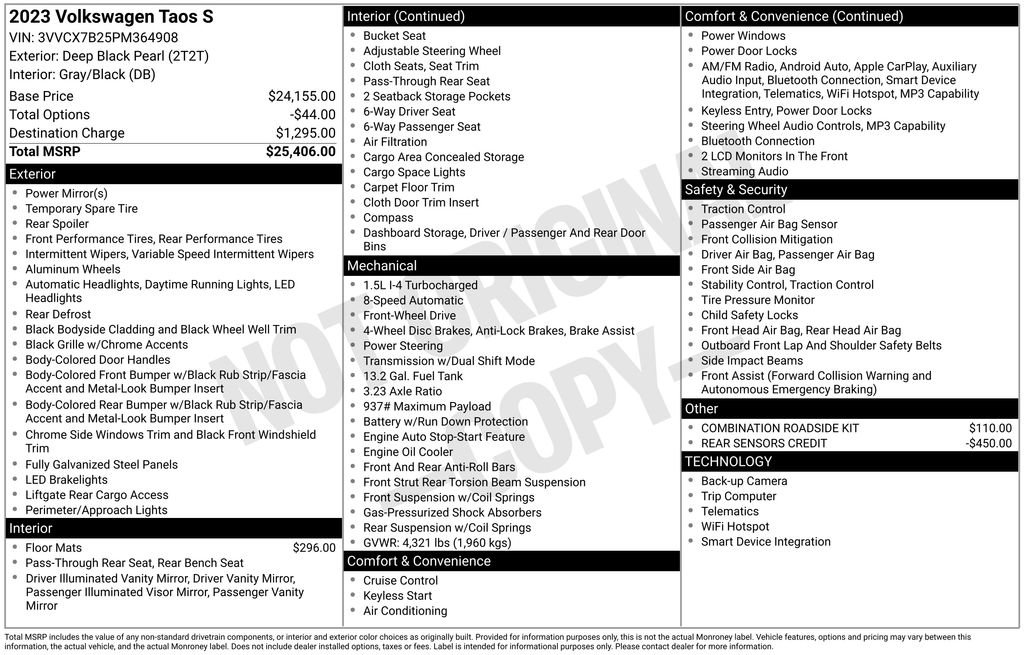 Certified 2023 Volkswagen Taos S FWD image 7