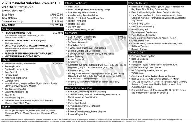 Used 2023 Chevrolet Suburban Premier w/ Premium Package RWD image 7