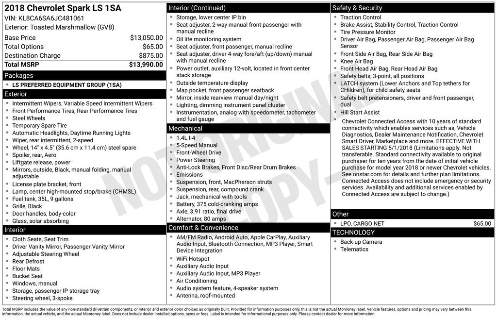 Used 2018 Chevrolet Spark LS image 3