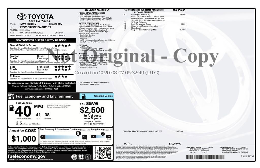 Used 2020 Toyota RAV4 LE image 20