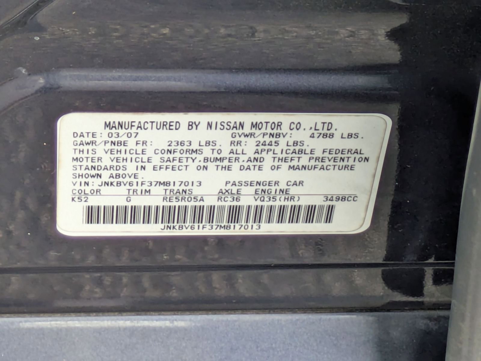 Used 2007 INFINITI G35 x Sedan w/ Premium Pkg image 34