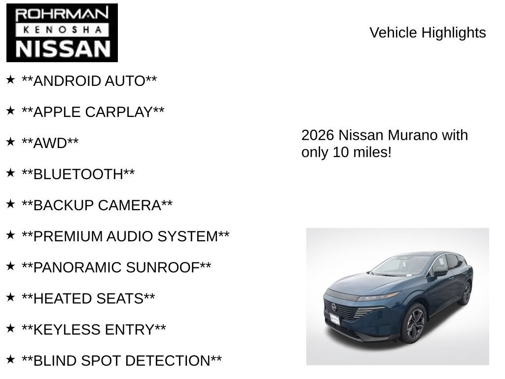 New 2026 Nissan Murano SL AWD/4WD image 8