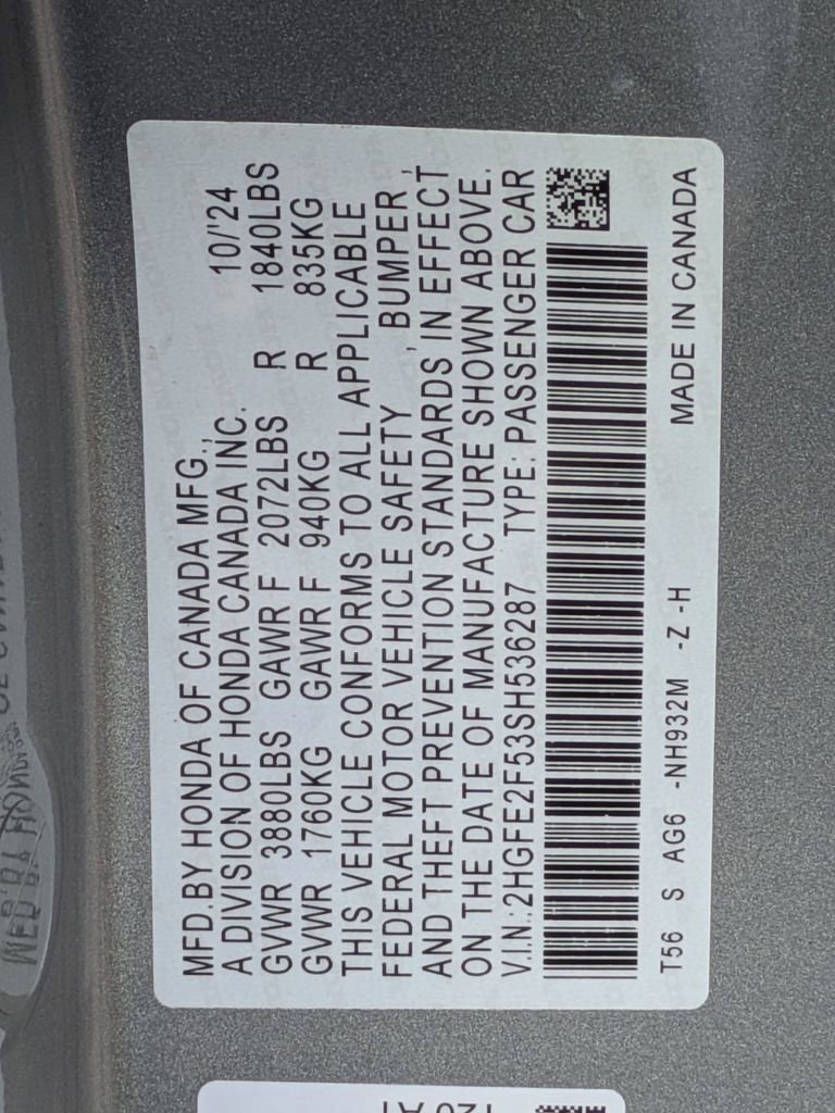 Certified 2025 Honda Civic Sport image 25