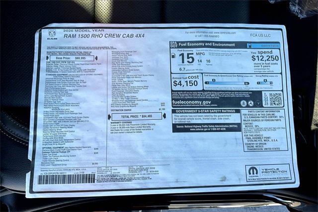 New 2026 RAM 1500 RHO w/ RHO Level 1 Equipment Group image 16