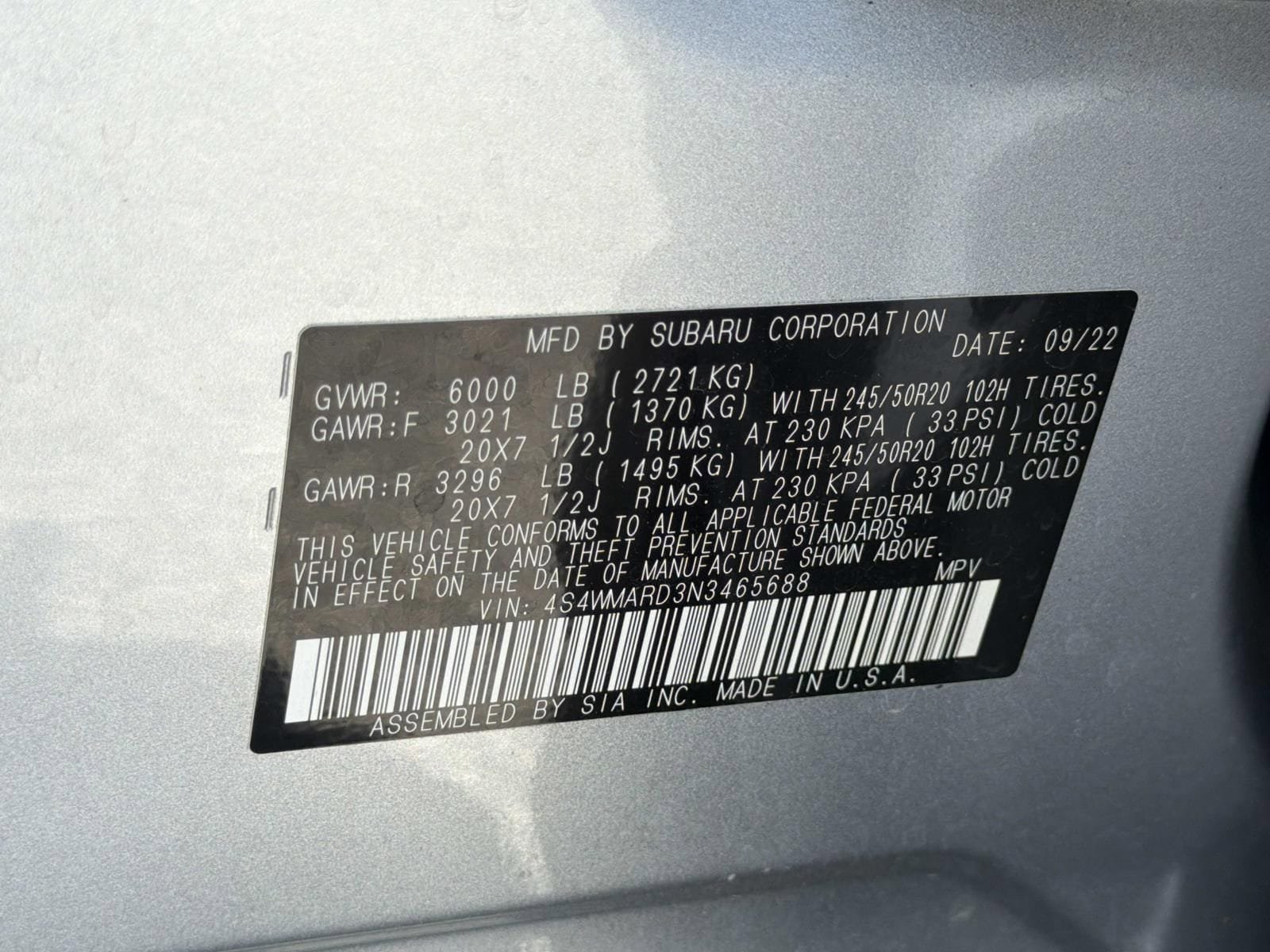 Certified 2022 Subaru Ascent Touring AWD/4WD image 35