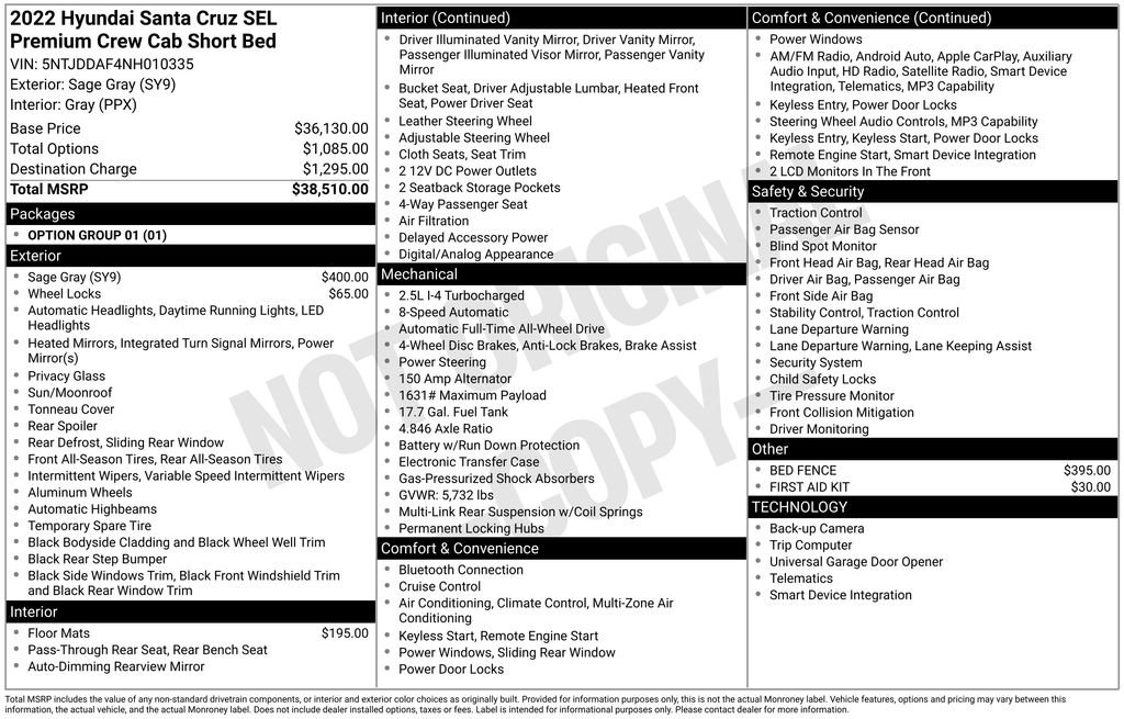 Certified 2022 Hyundai Santa Cruz SEL Premium AWD/4WD image 10