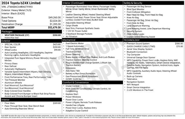 Used 2024 Toyota bZ4X AWD w/ Weather Package image 28
