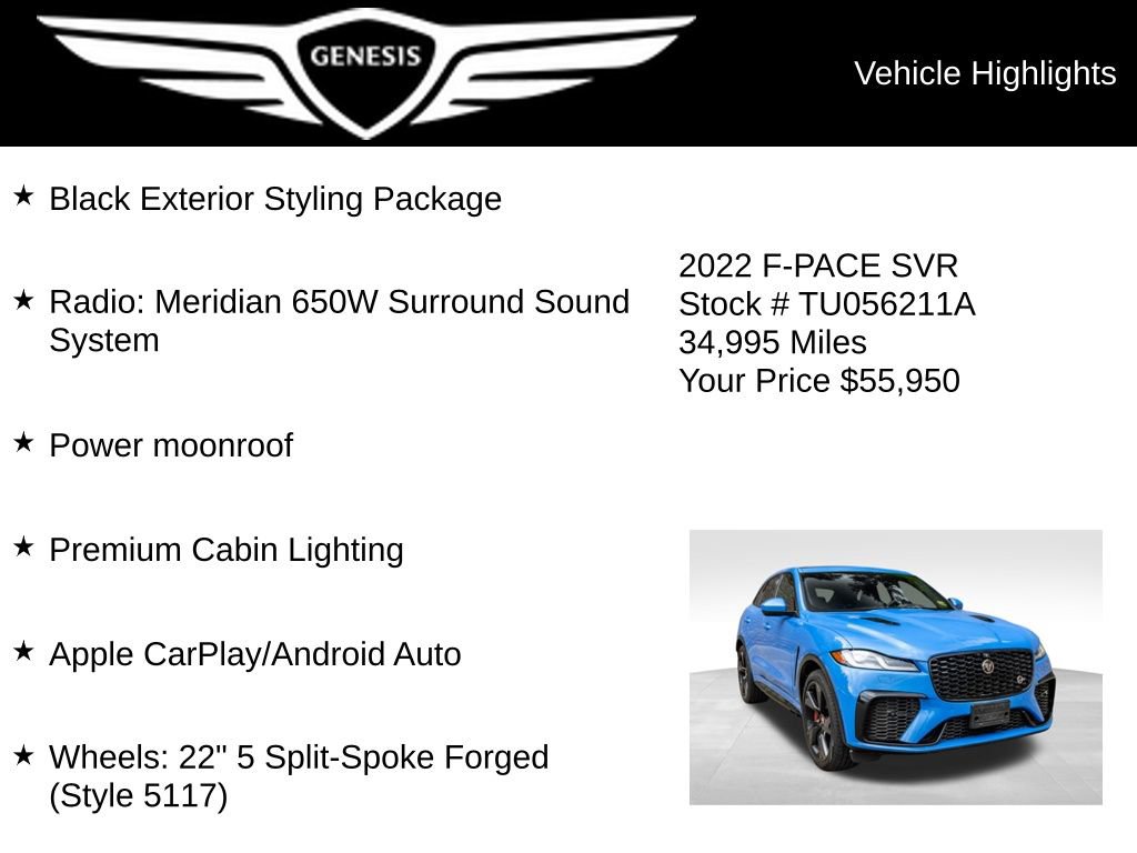 Used 2022 Jaguar F-PACE SVR AWD/4WD image 5