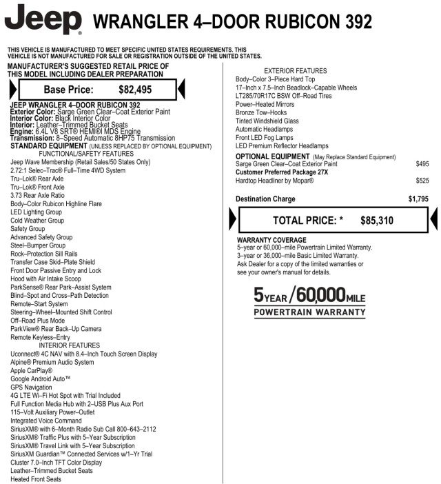 Used 2023 Jeep Wrangler Unlimited Rubicon 392 image 7
