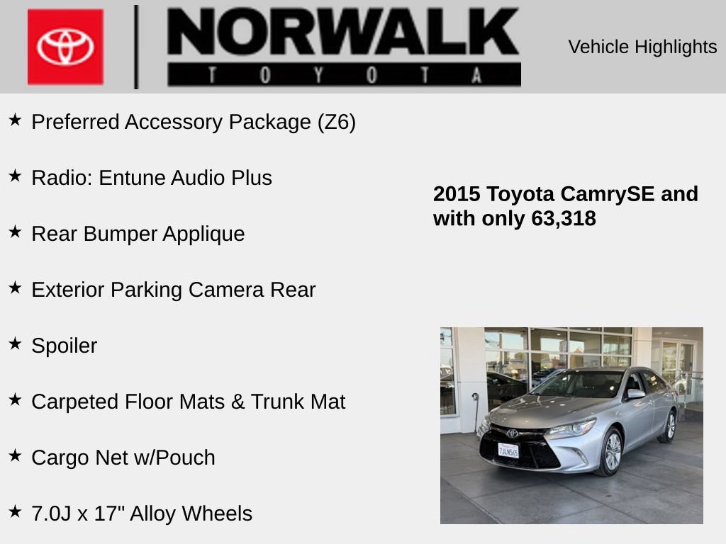 Used 2015 Toyota Camry SE FWD image 10