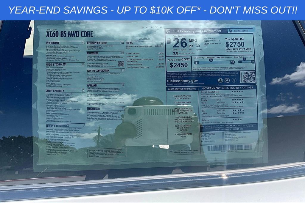 Used 2025 Volvo XC60 B5 Core w/ Climate Package image 50