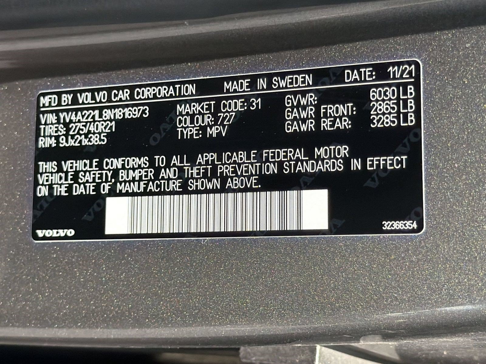 Certified 2022 Volvo XC90 T6 Inscription w/ Lounge Package AWD/4WD image 24