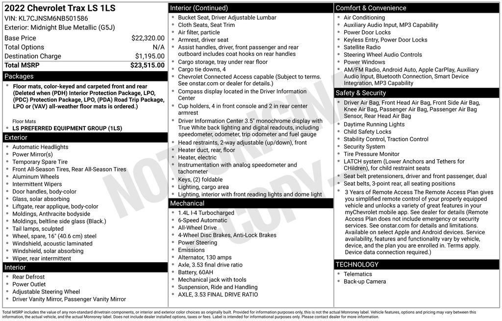Used 2022 Chevrolet Trax LS AWD/4WD image 6