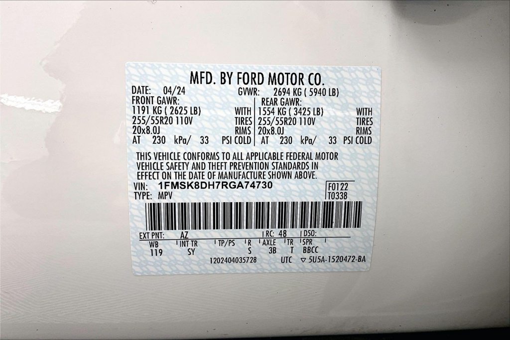 Certified 2024 Ford Explorer XLT AWD/4WD image 36