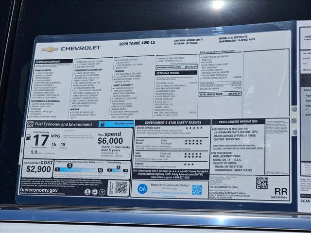 New 2026 Chevrolet Tahoe LS AWD/4WD image 19