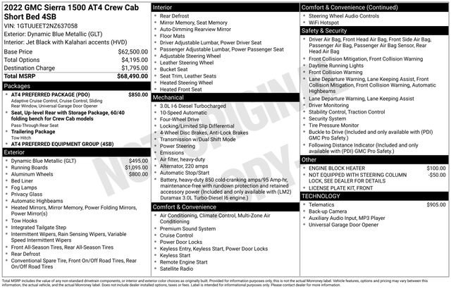 Used 2022 GMC Sierra 1500 AT4 w/ AT4 Preferred Package image 17