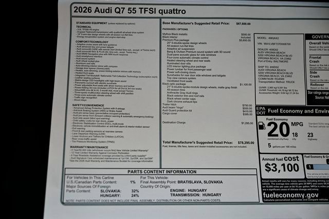 New 2026 Audi Q7 Premium Plus AWD/4WD image 39