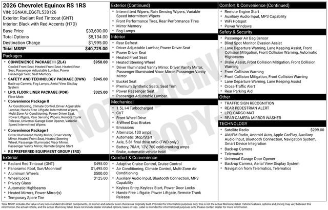 Used 2026 Chevrolet Equinox RS w/ Convenience Package III FWD image 32