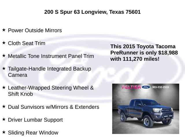 Used 2015 Toyota Tacoma PreRunner w/ SR5 Package RWD image 20