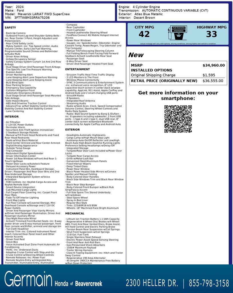 Used 2024 Ford Maverick Lariat image 31