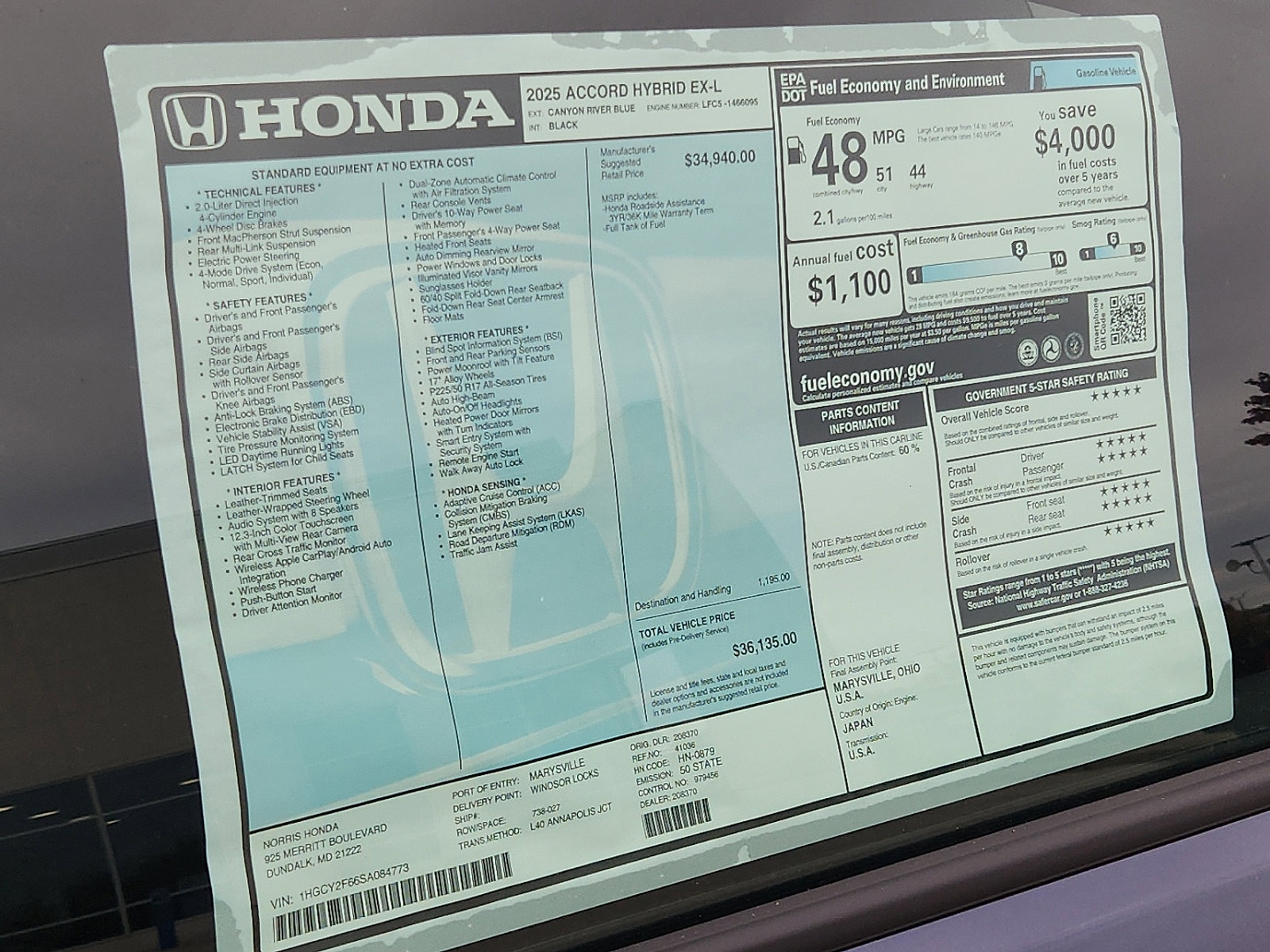 New 2025 Honda Accord EX-L image 18