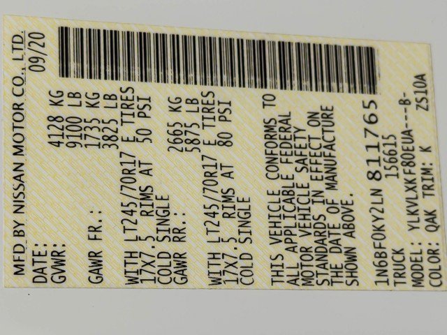 Used 2020 Nissan NV 2500 SV image 36