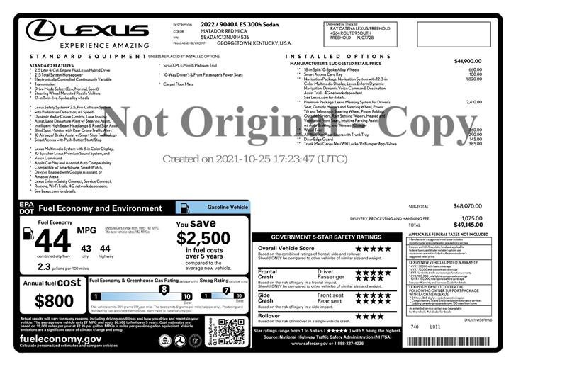 Used 2022 Lexus ES 300h w/ Premium Package image 3