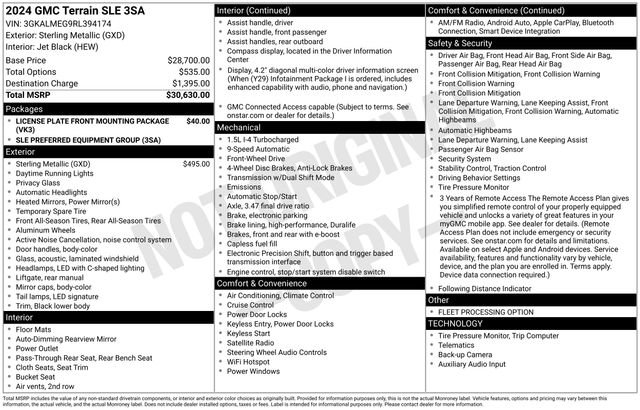 Used 2024 GMC Terrain SLE FWD image 34