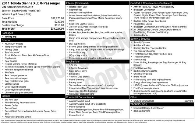 Used 2011 Toyota Sienna XLE FWD image 5