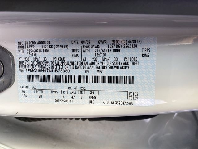 Used 2022 Ford Escape SEL image 32