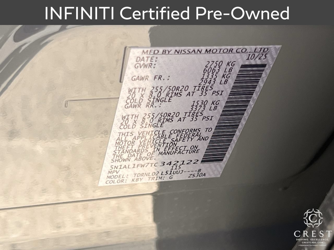Certified 2026 INFINITI QX60 Sport AWD/4WD image 34