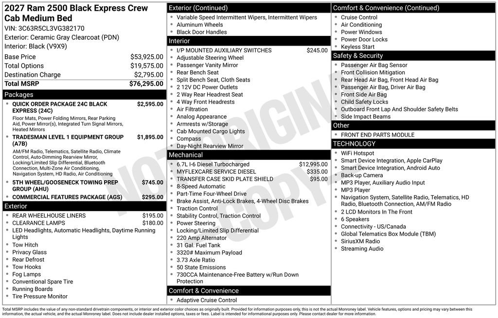 New 2027 RAM 2500 Tradesman AWD/4WD image 26