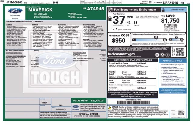 Used 2022 Ford Maverick Lariat FWD image 3