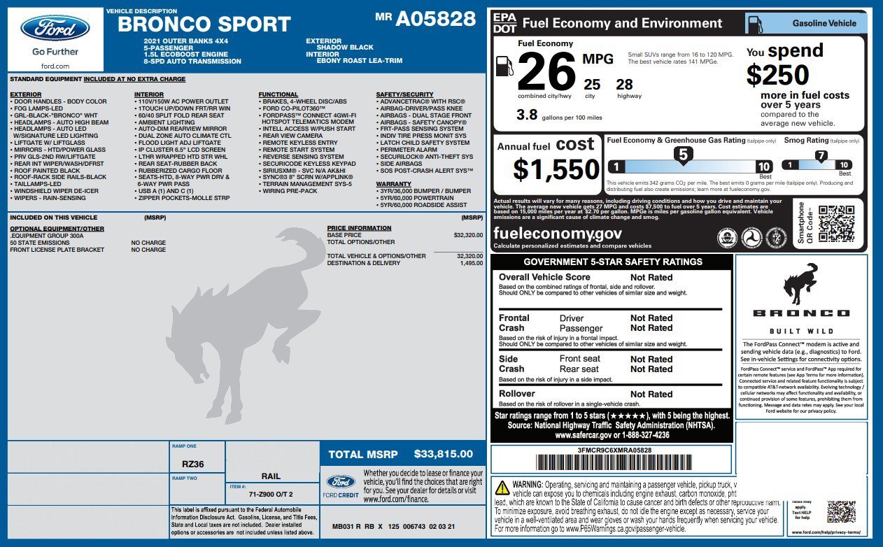 Used 2021 Ford Bronco Sport Outer Banks AWD/4WD image 5