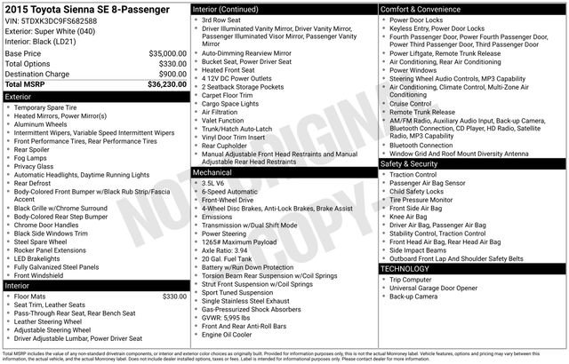 Used 2015 Toyota Sienna SE FWD image 17