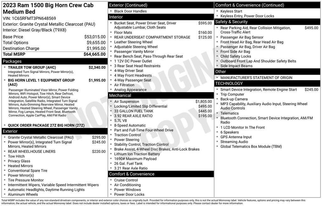 Used 2023 RAM 1500 Big Horn w/ Trailer Tow Group AWD/4WD image 41