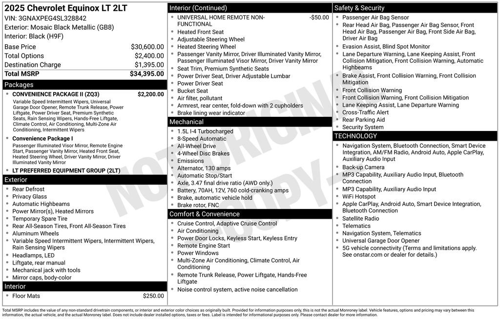 Certified 2025 Chevrolet Equinox LT w/ Convenience Package II AWD/4WD image 6