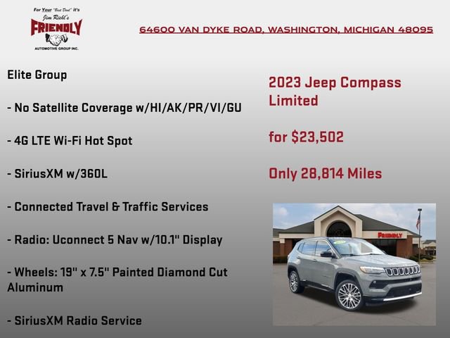 Used 2023 Jeep Compass Limited w/ Elite Group image 20