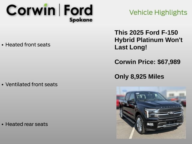 Certified 2025 Ford F150 Platinum w/ Equipment Group 703A Plus AWD/4WD image 13