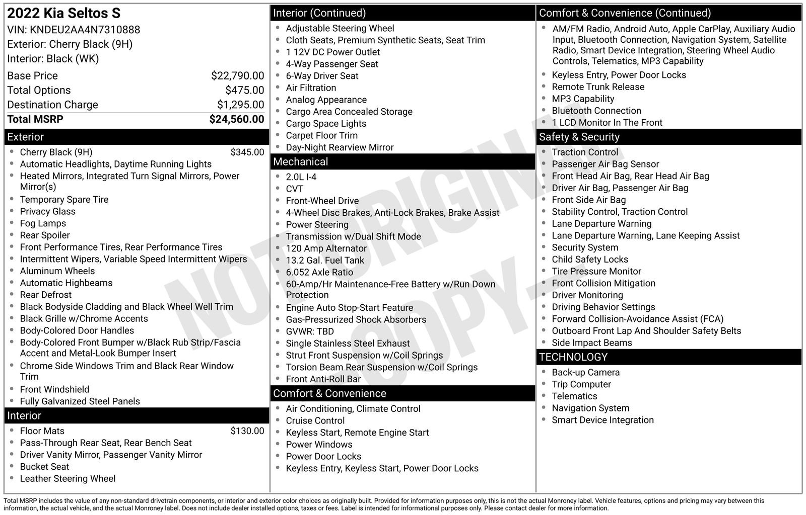 Used 2022 Kia Seltos S FWD image 25