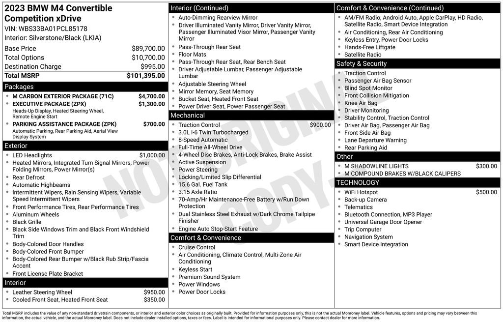 Used 2023 BMW M4 xDrive Competition w/ M Carbon Exterior Package image 35