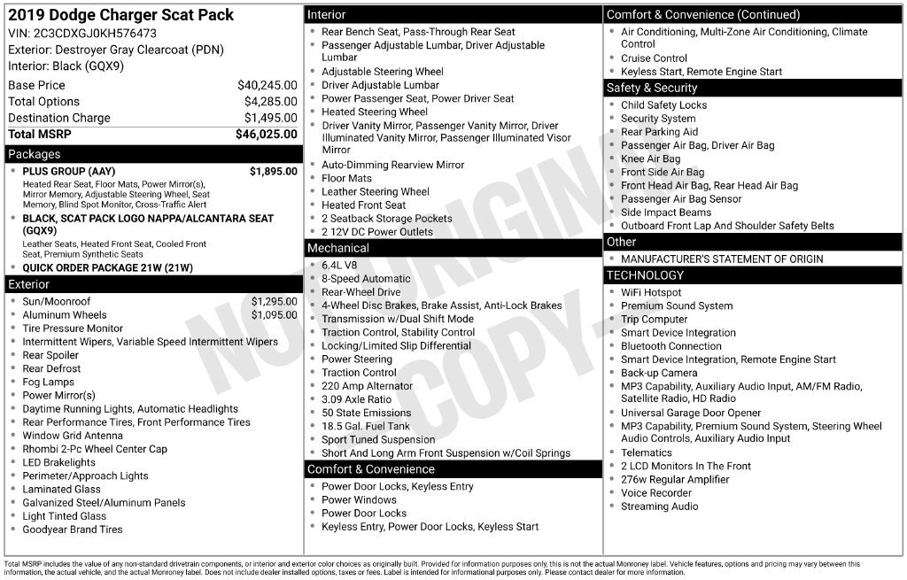 Used 2019 Dodge Charger Scat Pack w/ Plus Group RWD image 32