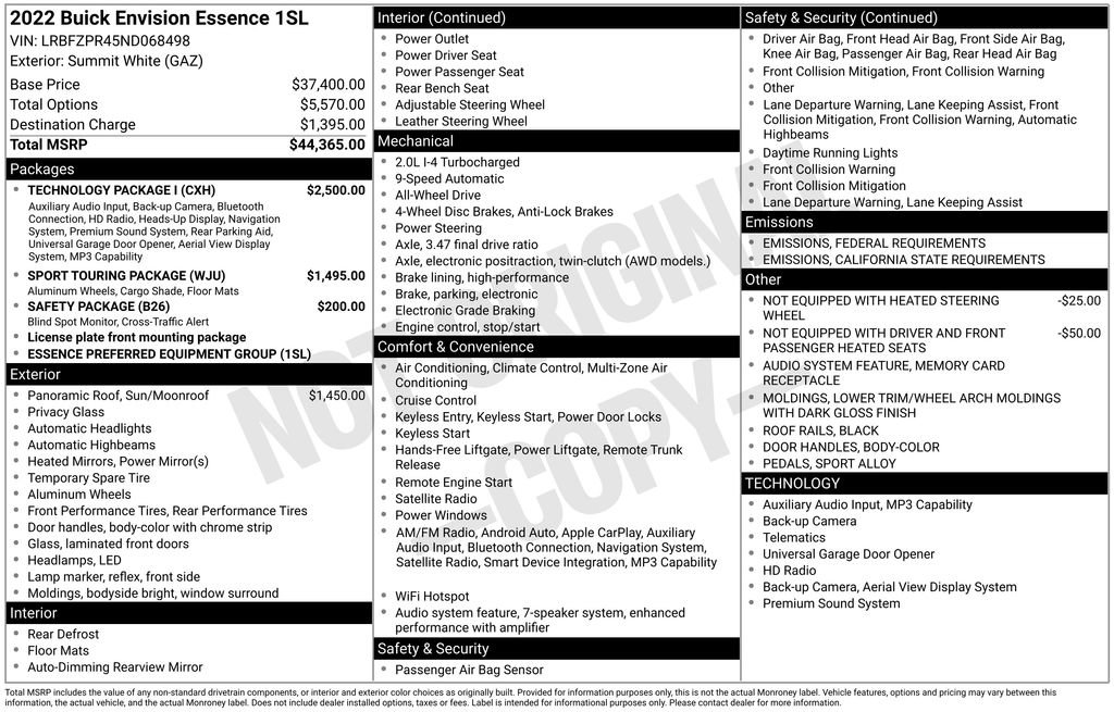 Used 2022 Buick Envision Essence w/ Technology Package I image 26