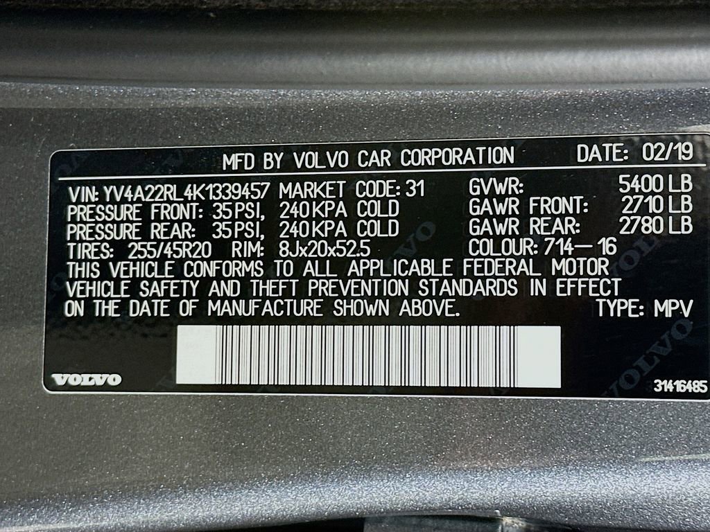 Used 2019 Volvo XC60 T6 Inscription w/ Protection Package Premier image 39